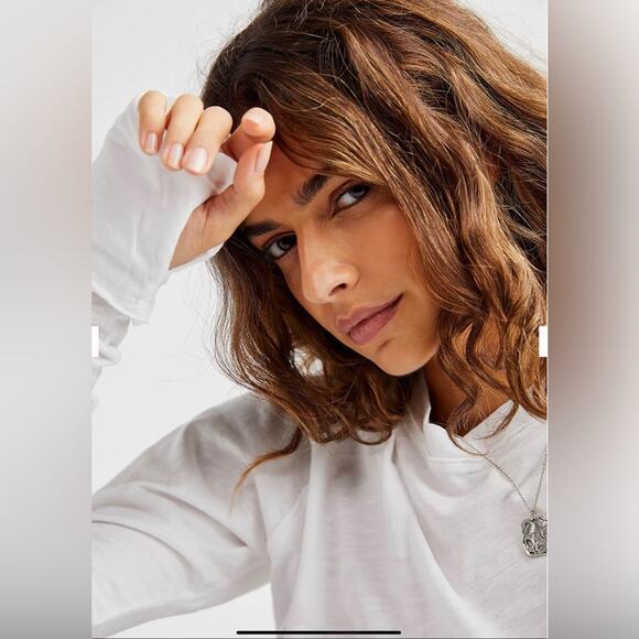 Free People Arden Tee in Optic White SMALL - Picture 3 of 5